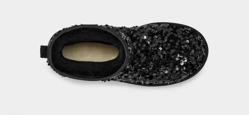 Ugg Klassiska Mini Tjock Sequin Stövlar Dam Svarta | BD6593201