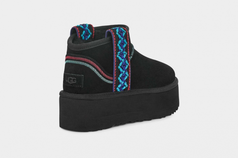 Ugg Klassiska Ultra Mini Braid Platåstövlar Dam Svarta | HY4325809