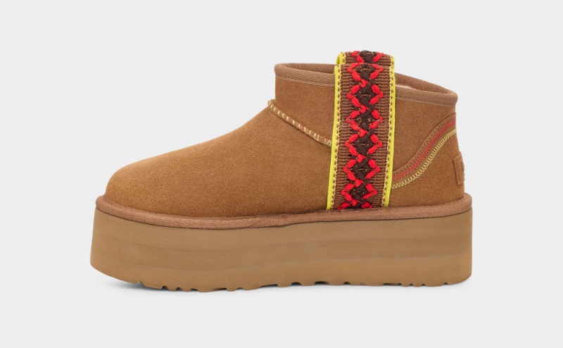 Ugg Klassiska Ultra Mini Braid Platåstövlar Dam Bruna | XI6281079