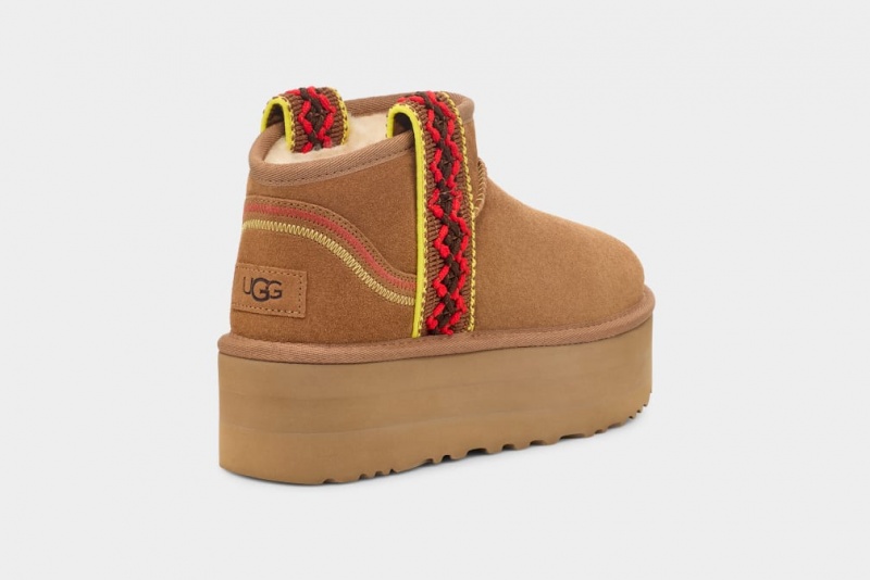 Ugg Klassiska Ultra Mini Braid Platåstövlar Dam Bruna | XI6281079