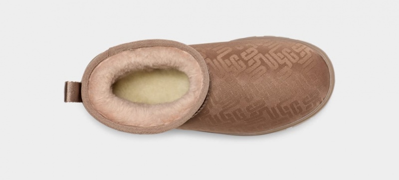 Ugg Klassiska Ultra Mini Monogram Stövlar Dam Bruna Grå | JB3924816