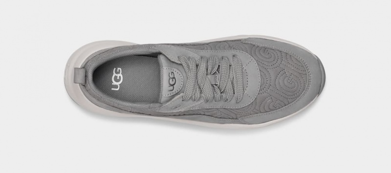 Ugg LA Glide Logo Stitch Sneakers Dam Grå | GS0384592