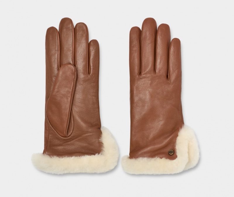 Ugg Läder Sheepskin Vent Handskar Dam Bruna | RI6283019