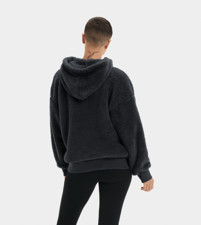 Ugg Loyra Sherpa Hoodie Dam Svarta | FR1683075