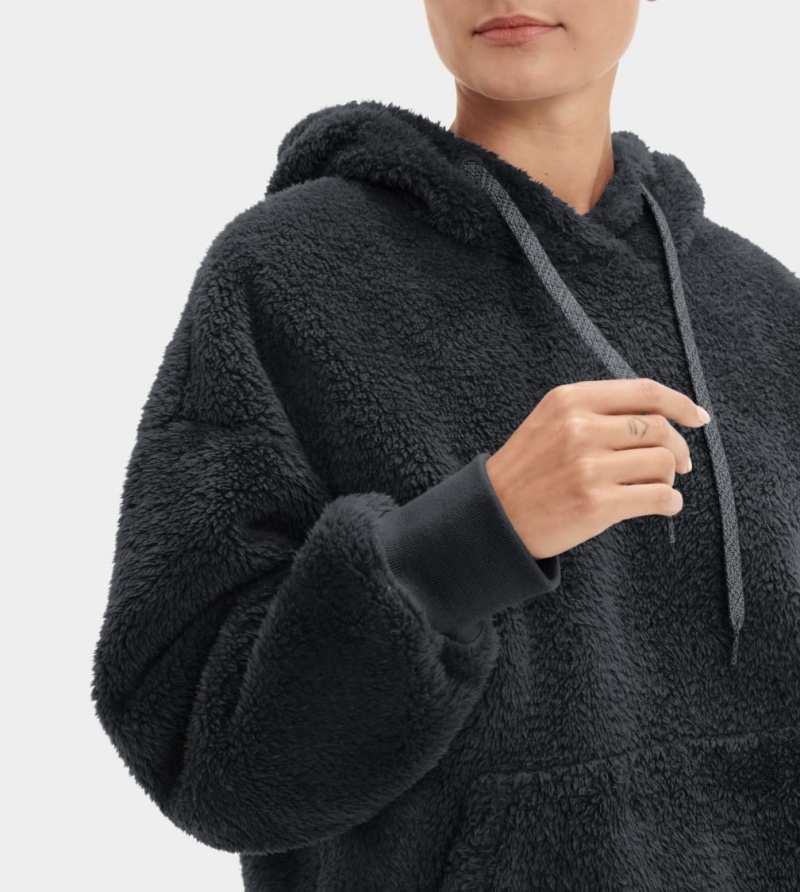 Ugg Loyra Sherpa Hoodie Dam Svarta | FR1683075