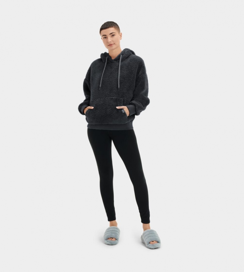 Ugg Loyra Sherpa Hoodie Dam Svarta | FR1683075