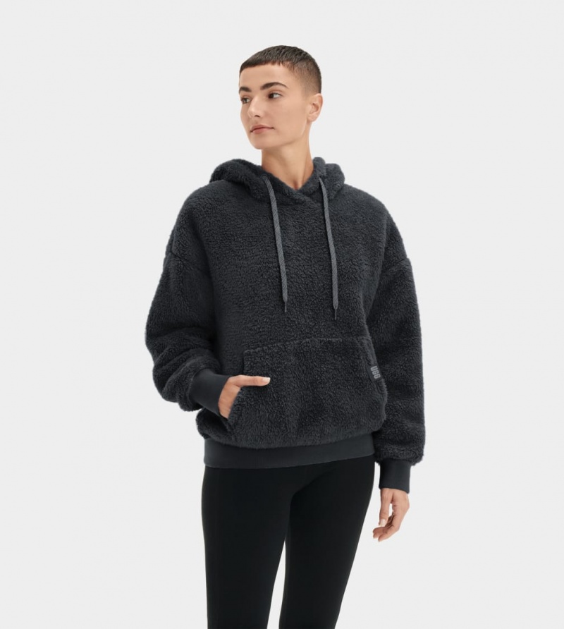 Ugg Loyra Sherpa Hoodie Dam Svarta | FR1683075