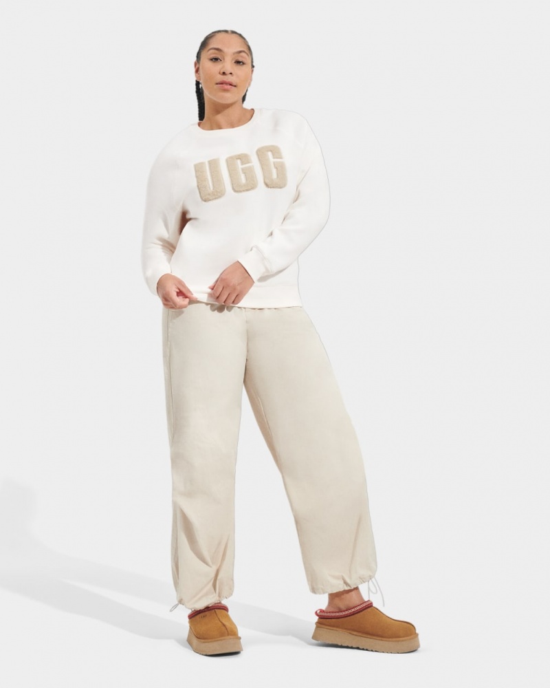 Ugg Madeline Fuzzy Logo Crewneck Sweatshirt Dam Bruna | SJ0724658