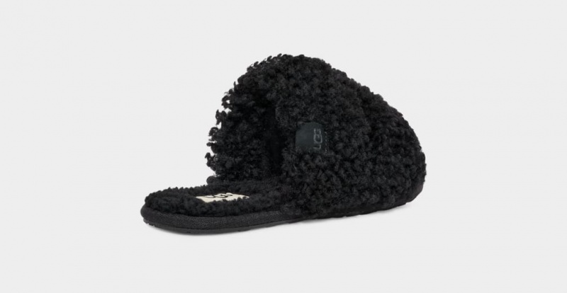 Ugg Maxi Curly Scuffetta Tofflor Dam Svarta | ZH4073628