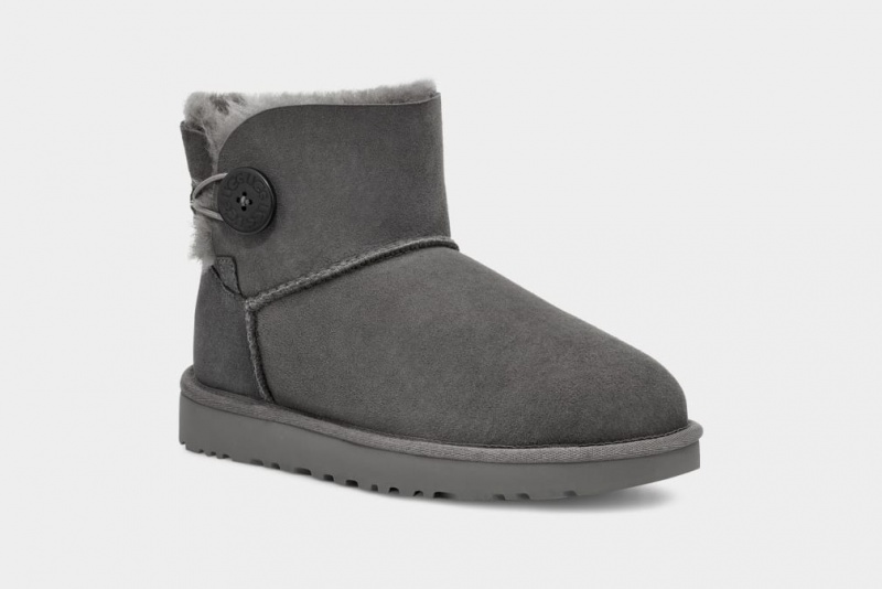 Ugg Mini Bailey Button II Stövlar Dam Grå | YA3165284