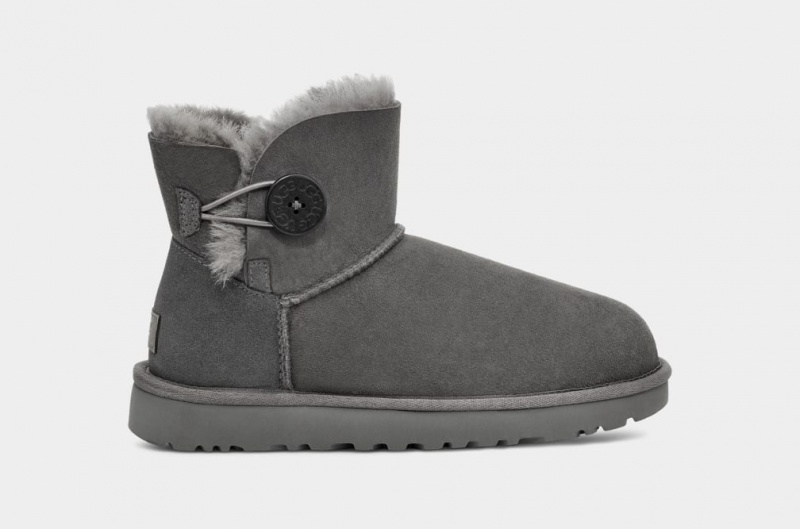 Ugg Mini Bailey Button II Stövlar Dam Grå | YA3165284