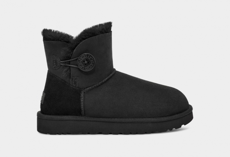 Ugg Mini Bailey Button II Stövlar Dam Svarta | PX5390782