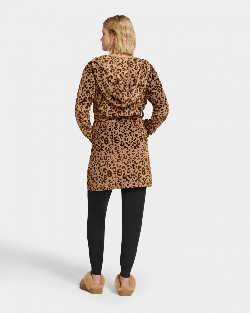 Ugg Miranda Fleece Robe Sovkläder Dam Leopard | QA0859217