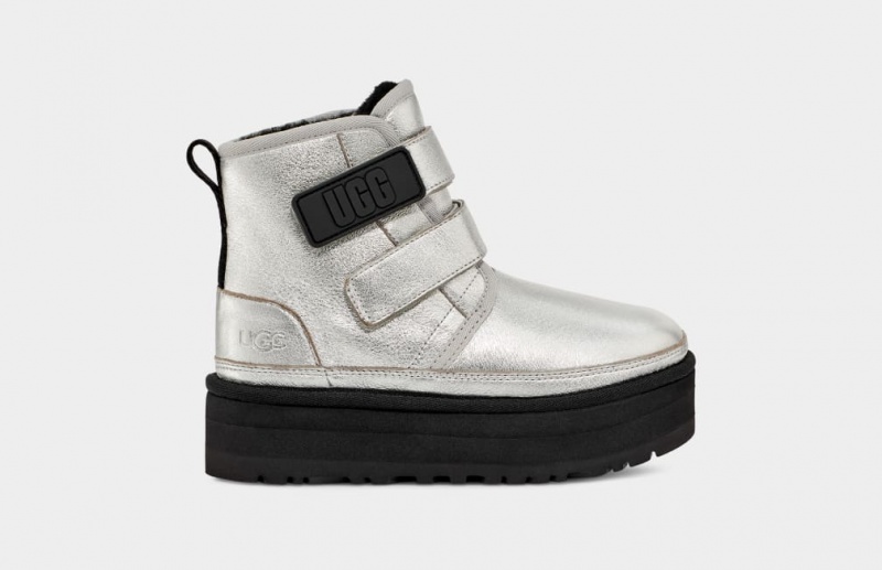 Ugg Neumel Läder Stövlar Barn Silver Metal | OE7682490