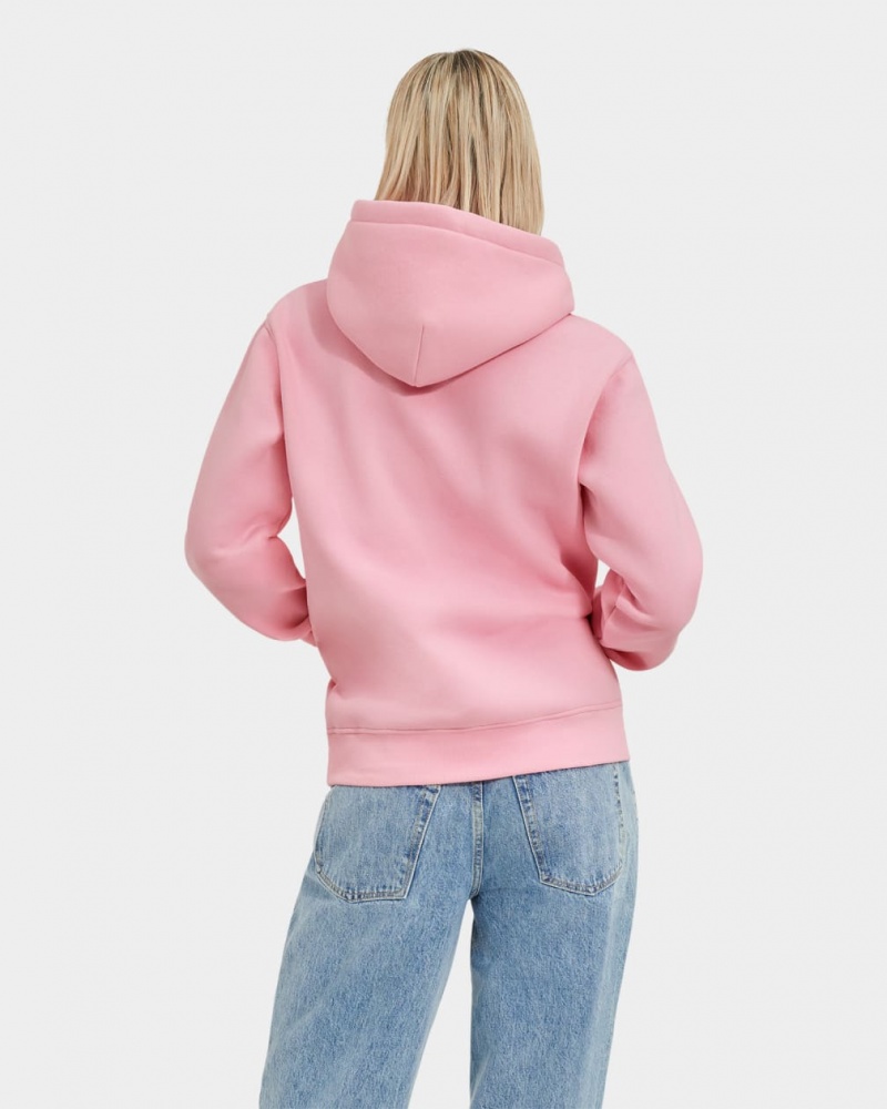 Ugg Rey Fuzzy Logo Hoodie Dam Rosa | RF0679183