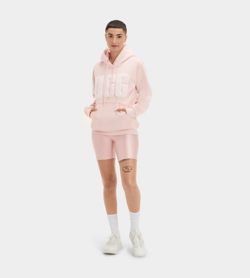 Ugg Rey Fuzzy Logo Hoodie Dam Rosa | RM3297068