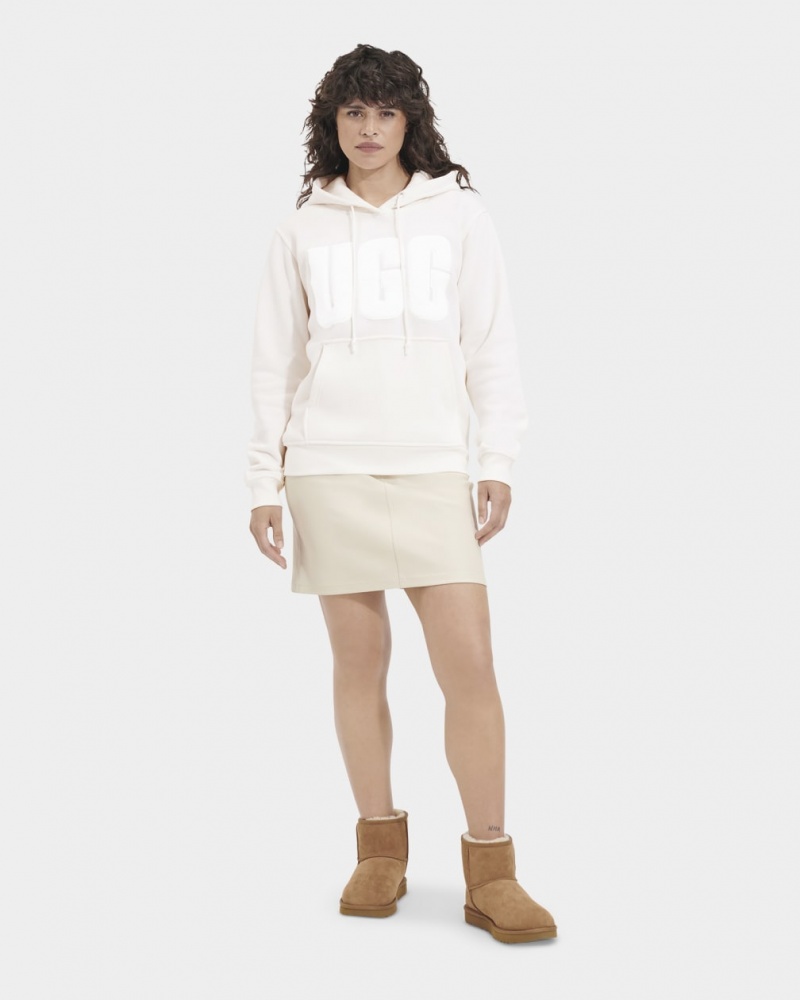 Ugg Rey Fuzzy Logo Hoodie Dam Vita | NZ2893170