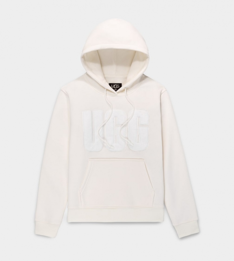 Ugg Rey Fuzzy Logo Hoodie Dam Vita | NZ2893170