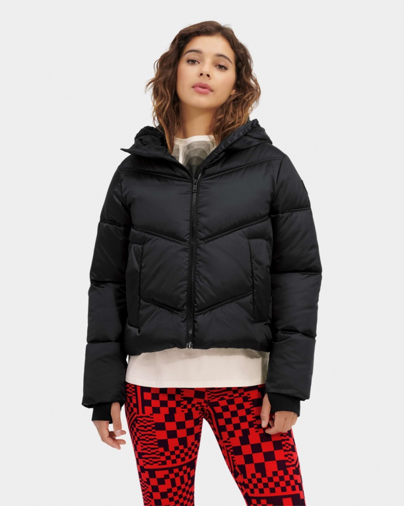 Ugg Ronney Cropped Puffer Jacka Dam Svarta | ZK1958327