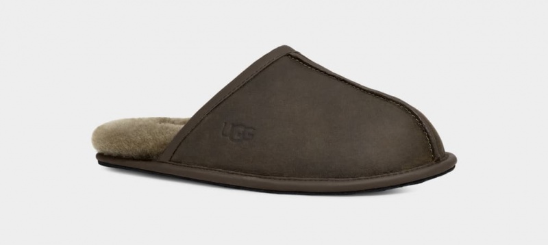 Ugg Scuff Läder Tofflor Herr Olivgröna | AW8640712