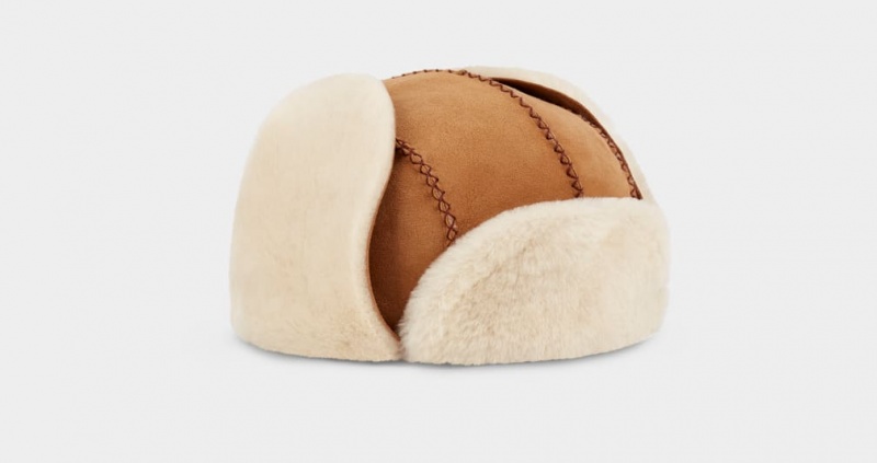 Ugg Sheepskin Trapper with Stitch Hatt Barn Bruna | OX4528130