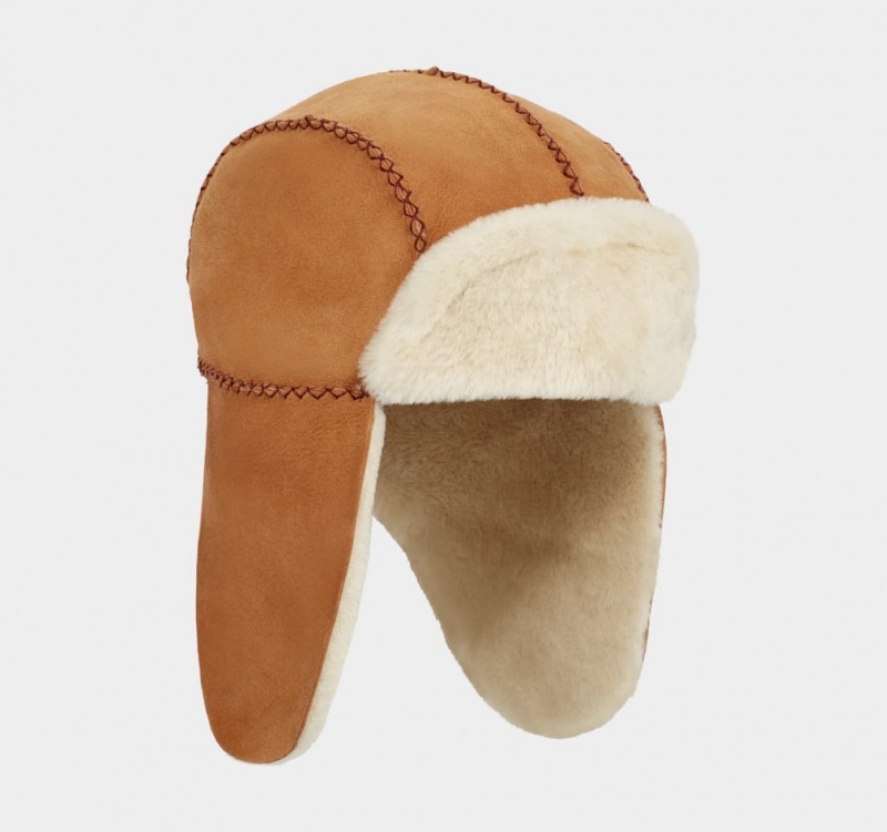 Ugg Sheepskin Trapper with Stitch Hatt Barn Bruna | OX4528130