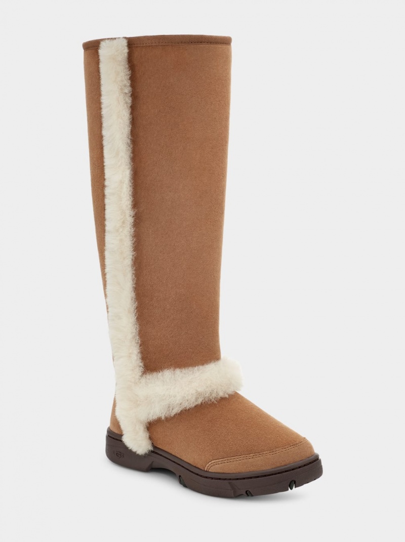 Ugg Sunburst Extra Höga Stövlar Dam Bruna | YA1064937