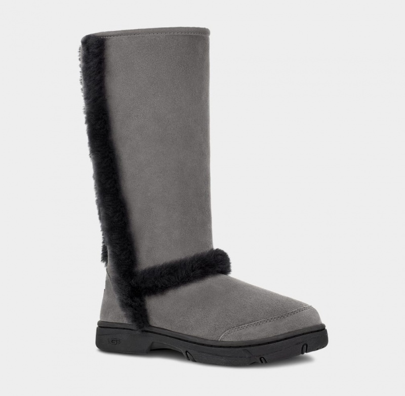 Ugg Sunburst Höga Stövlar Dam Grå Svarta | LI9782315