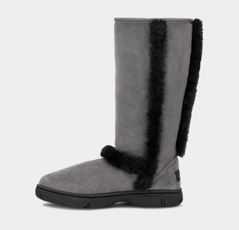 Ugg Sunburst Höga Stövlar Dam Grå Svarta | LI9782315