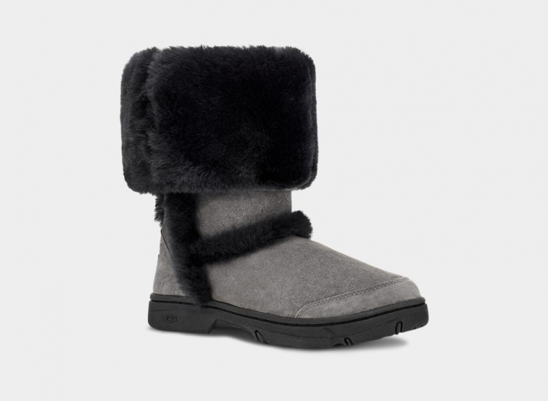 Ugg Sunburst Höga Stövlar Dam Grå Svarta | LI9782315