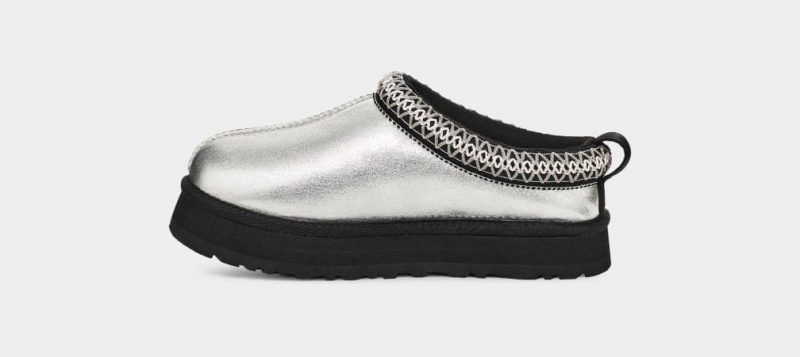 Ugg Tazz Läder Tofflor Barn Silver Metal | AZ0829574