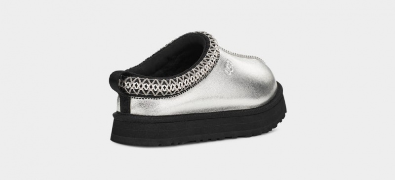 Ugg Tazz Läder Tofflor Barn Silver Metal | AZ0829574