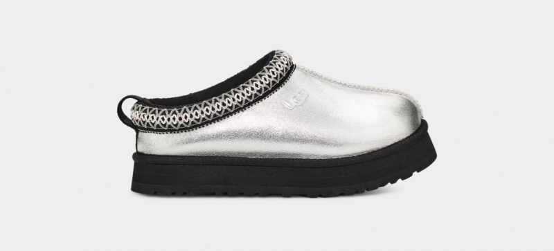 Ugg Tazz Läder Tofflor Barn Silver Metal | AZ0829574