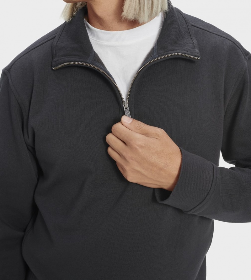 Ugg Zeke Half Zip Pullover Sweatshirt Herr Svarta | YO8276419