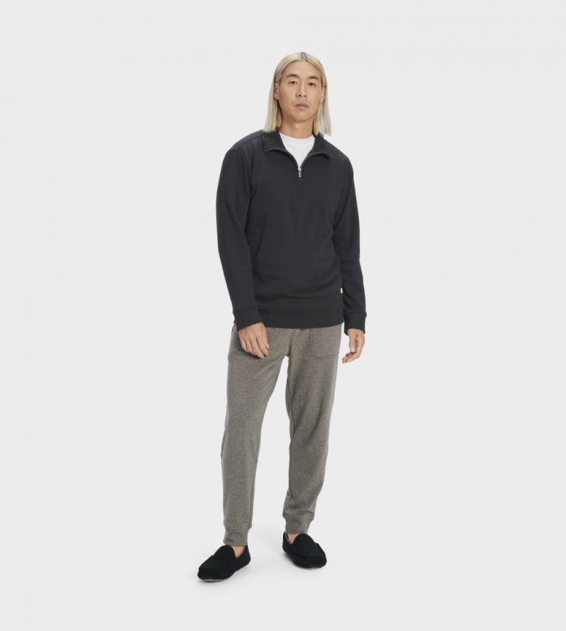 Ugg Zeke Half Zip Pullover Sweatshirt Herr Svarta | YO8276419