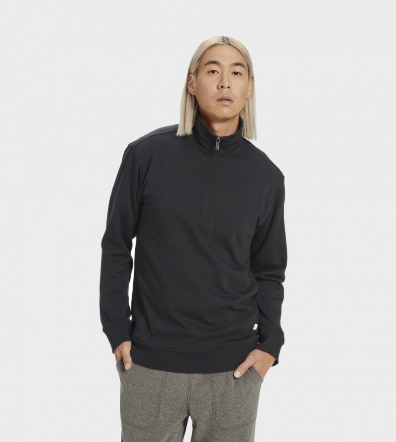 Ugg Zeke Half Zip Pullover Sweatshirt Herr Svarta | YO8276419