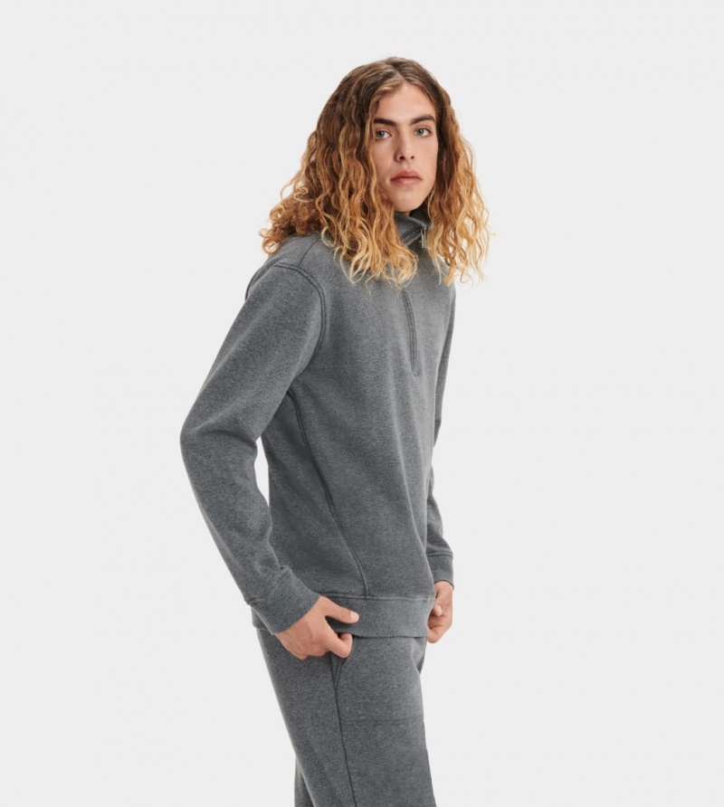 Ugg Zeke Half Zip Pullover Sweatshirt Herr Grå | KJ1594670