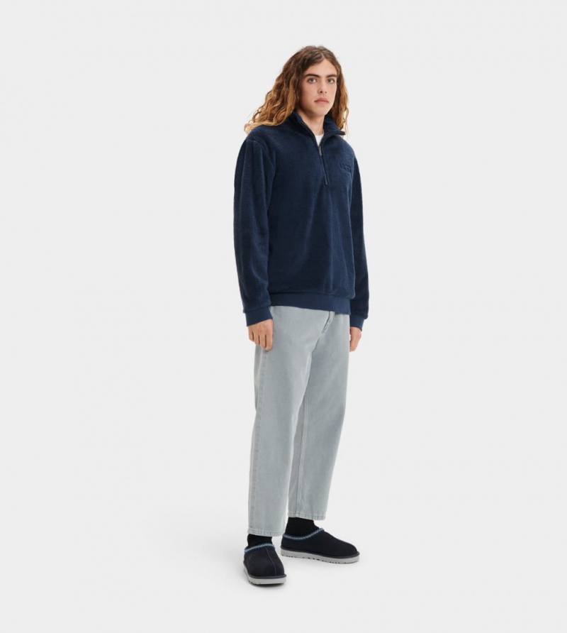 Ugg Zeke Sherpa Sweatshirt Herr Marinblå | QS7489025