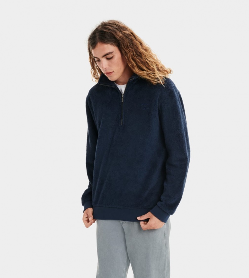 Ugg Zeke Sherpa Sweatshirt Herr Marinblå | QS7489025